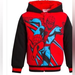 NWT Marvel Spider-Man Boys Plush lining Zipper Hoodie Warm Cozy Pockets 5T